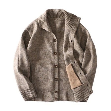 Высокий воротник вязаный свитер для мужчин фото