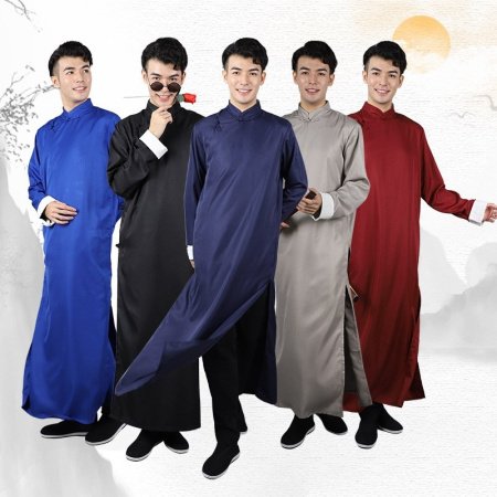 Мужская национальная рубашка в стиле республики с длинным платьем изображение