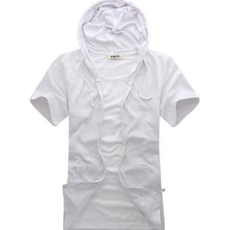 Летняя мужская футболка с коротким рукавом и капюшоном фото