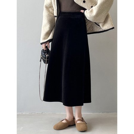 Женская зимняя бархатная юбка 2023 изображение