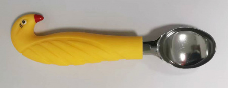 Ложка для мороженого с желтой пластмассовой ручкой MH-XN20 / К144 / B30 детальное фото