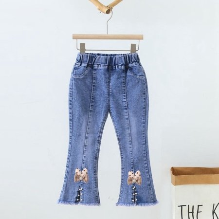 Детские джинсы для девочек весна-осень 2024 фотография