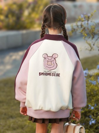 Детская куртка с длинным рукавом в стиле бейсбол 2024 для девочек фотография