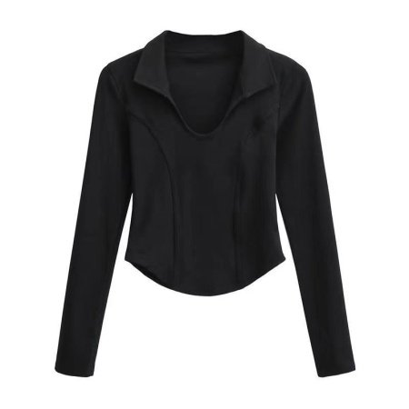 Длинный свитер с удлиненным воротником U-образного выреза изображение