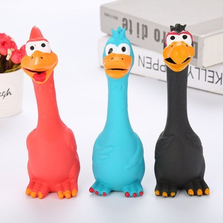 Резиновый игрушечный кричащий петух для собак и кошек изображение
